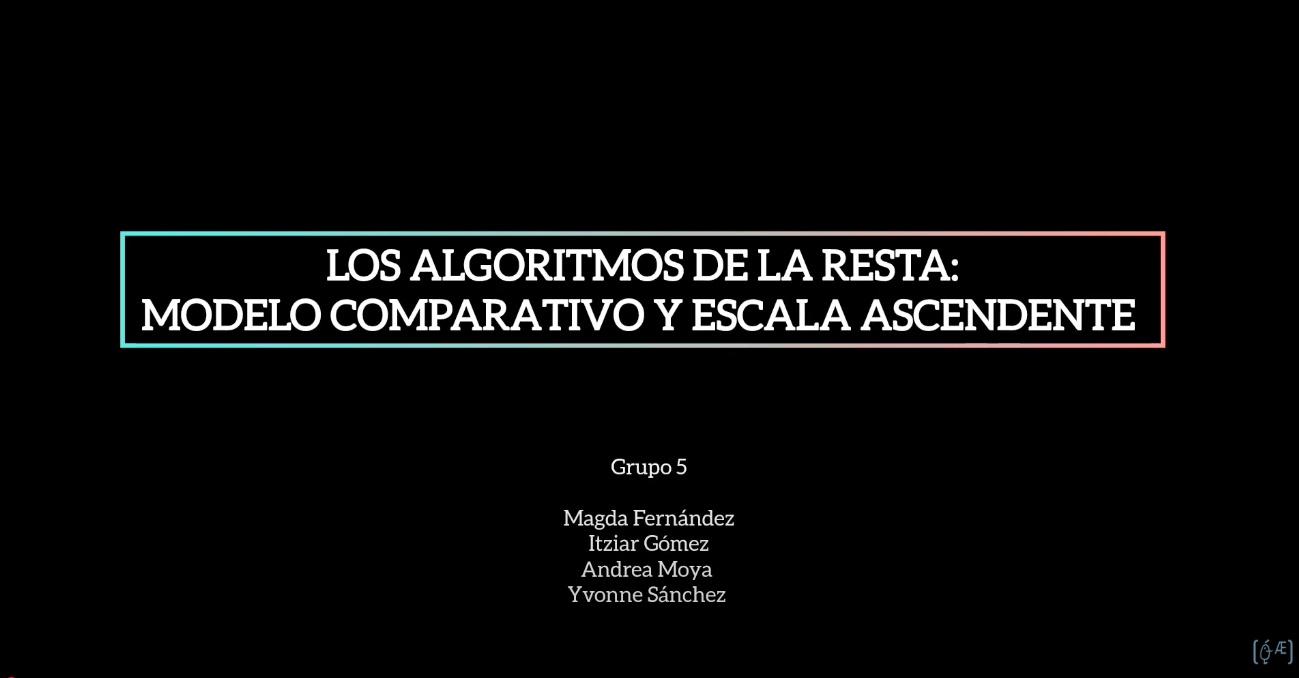 Los algoritmos de la resta: modelo comparativo y escala ascendente - VIDEO_DIDMAT - UV
